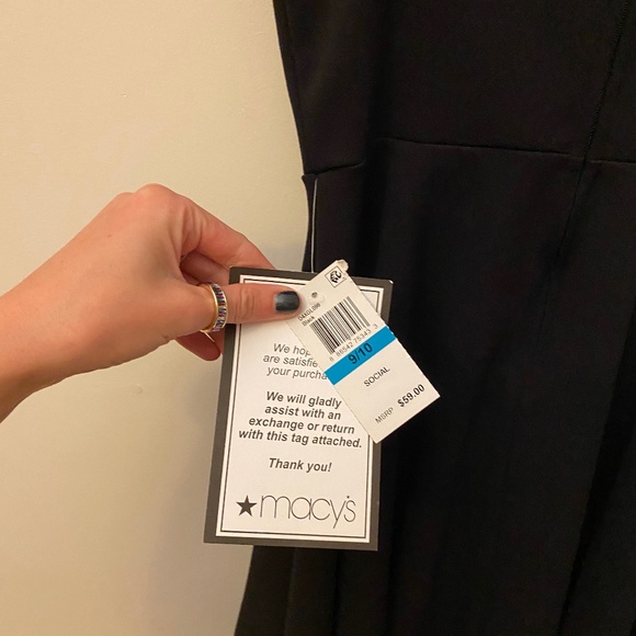 Black fit & flare cocktail dress w/ strappy top - NWT from Macy's - Picture 5 of 7